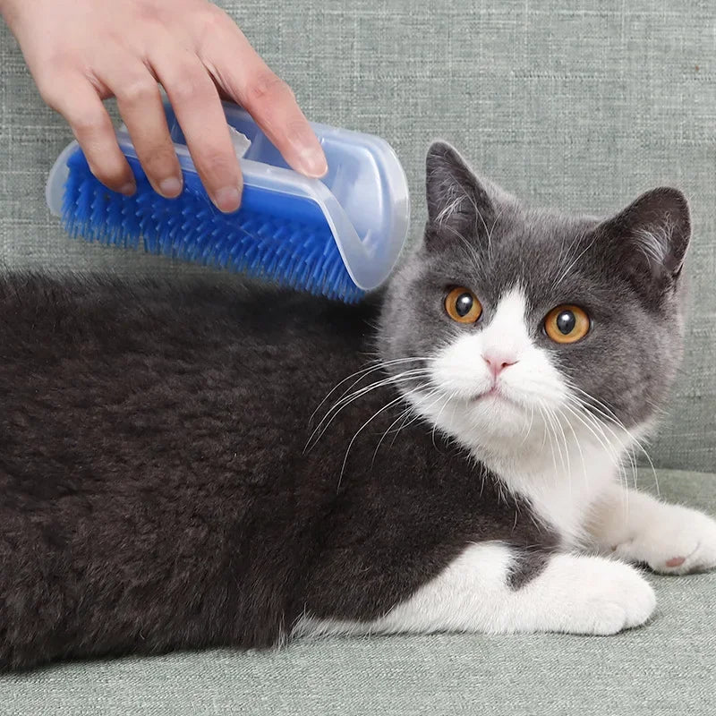 Wall-Mounted Cat Self-Grooming Brush – Corner Comb