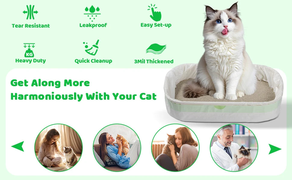 Drawstring Cat Litter Box Liners – Heavy-Duty Bags