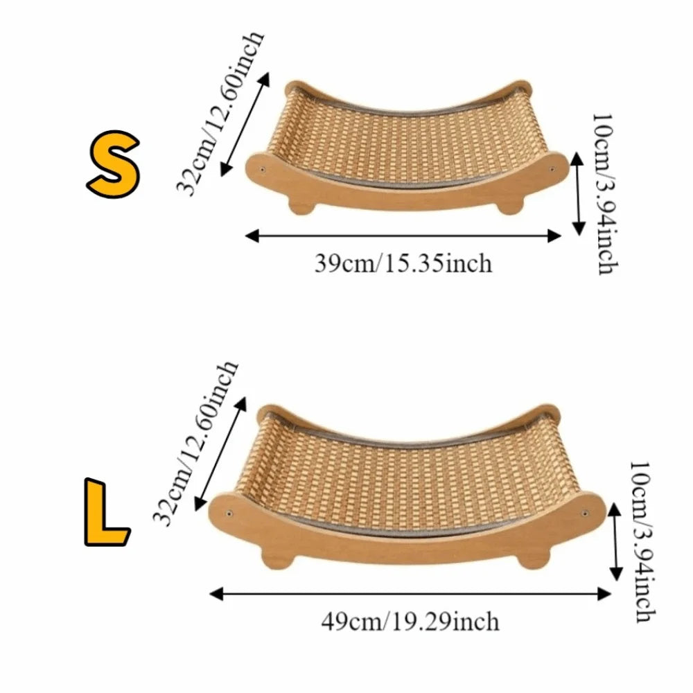 Arc Shaped Cat Rocking Chair Removable Wear-Resistant Cat Sleeping Bed Cooling Breathable Cat Scratching Pads Playing