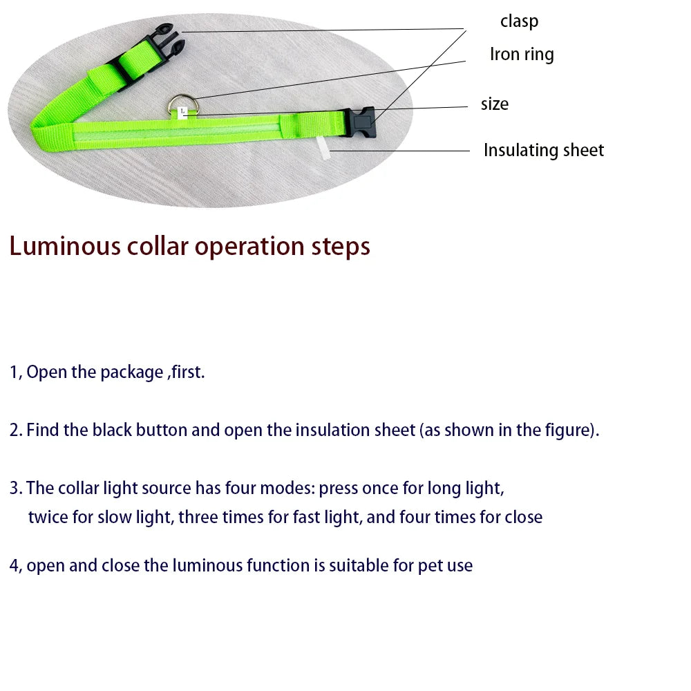 LED Safety Dog Collar – Light-Up Night Walking Collar – product view 5