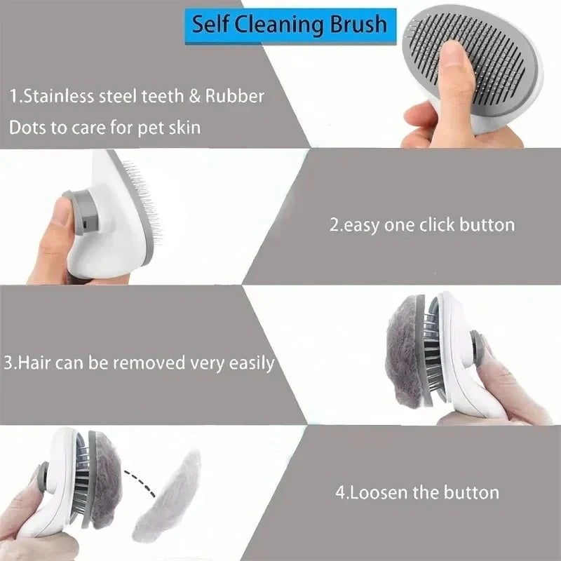 Self-Cleaning Slicker Brush – Dog & Cat Grooming – product view 6