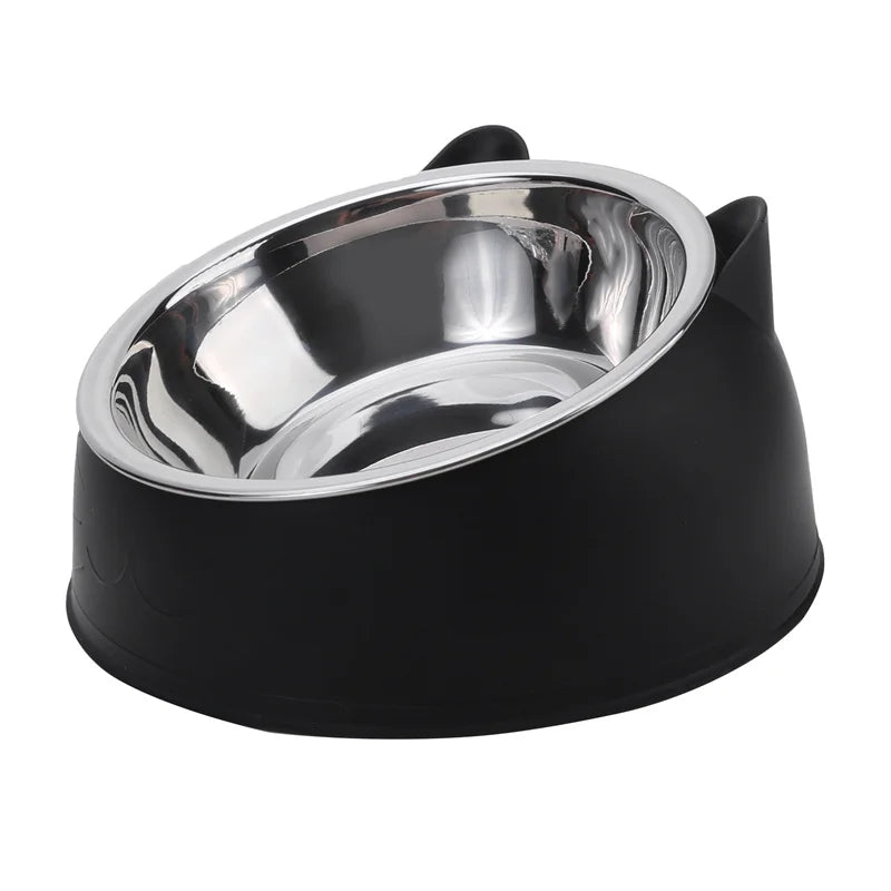 Inclined Stainless Steel Cat Bowl – Raised Feeding Dish – product view 2