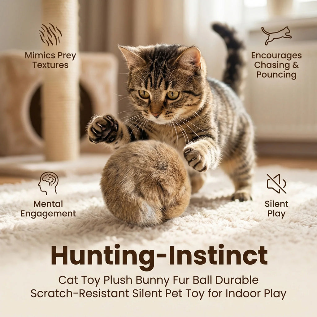 Fluffy Catnip Ball – Interactive Chasing Toy