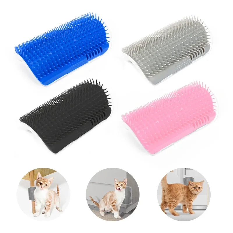Wall-Mounted Cat Self-Grooming Brush – Corner Comb