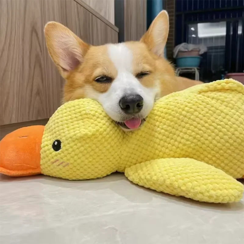 Plush Duck Squeaky Dog Toy – Cuddly Enrichment Toy – product image 13