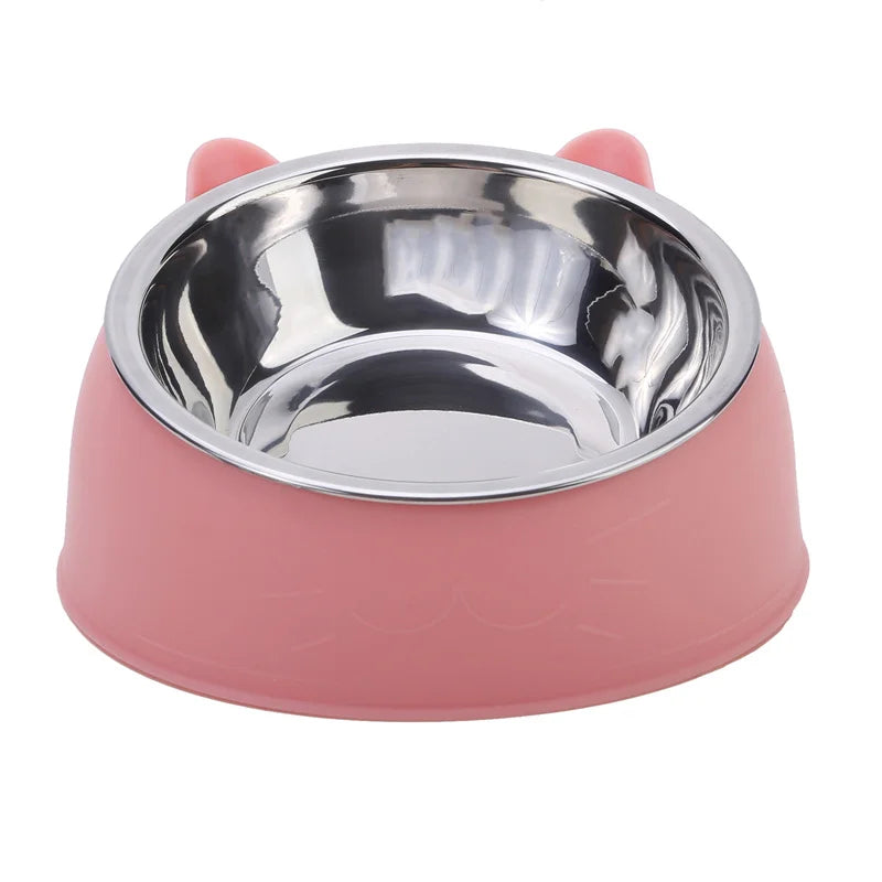 Inclined Stainless Steel Cat Bowl – Raised Feeding Dish – product view 16