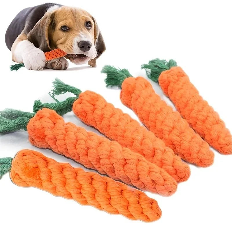 Carrot Rope Chew Toy – Cotton Knot Toy for Dogs – product view 7