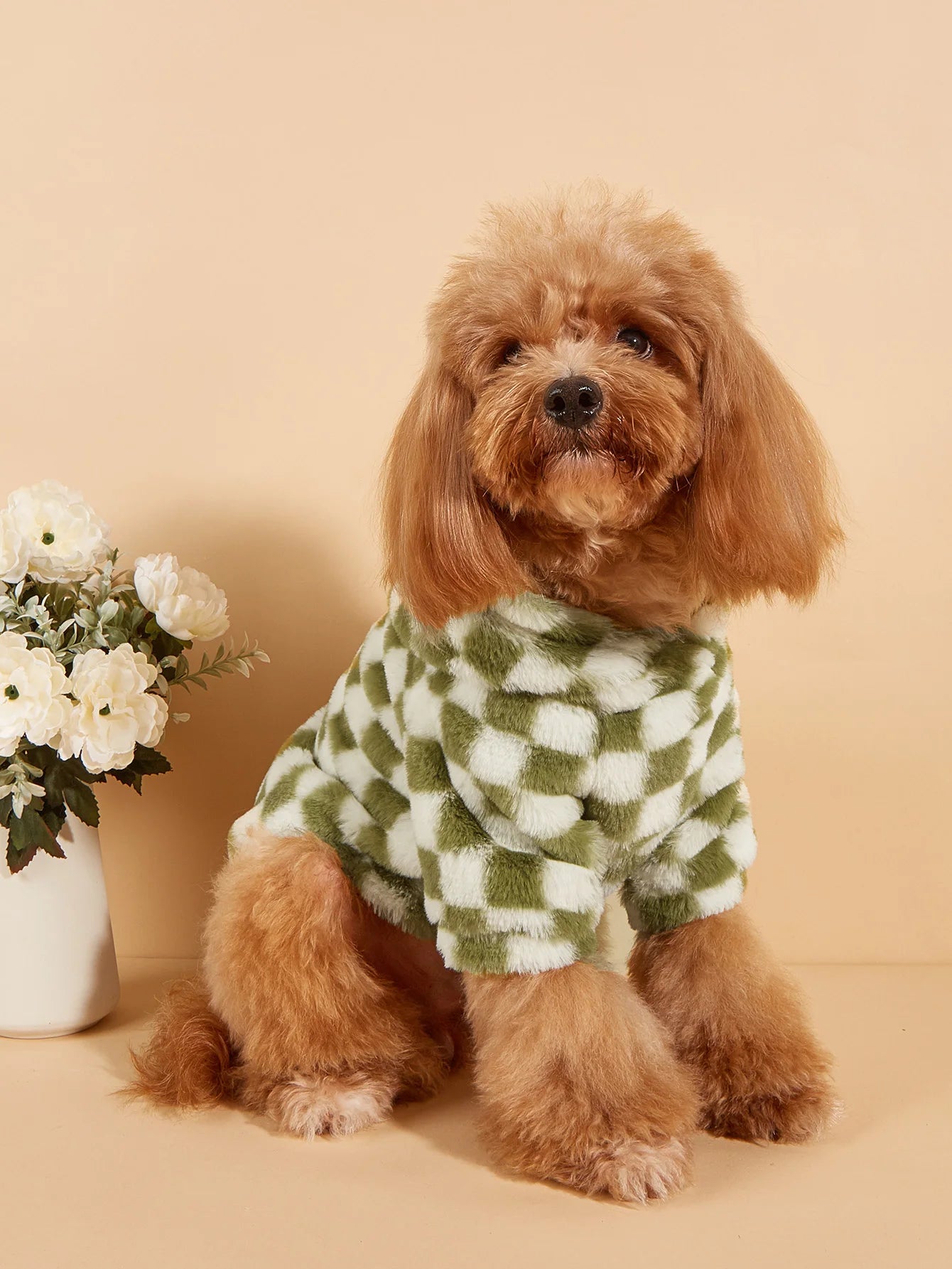 Plaid Fleece Dog Hoodie – Warm Autumn & Winter Coat – product image 2