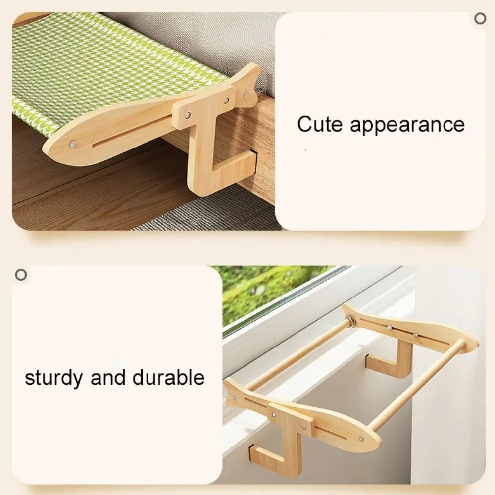 Breathable Cat Window Hammock Adjustable Space-Saving Window Cat Seat Detachable Sturdy Cat Hanging Bed Sunbathing Spot