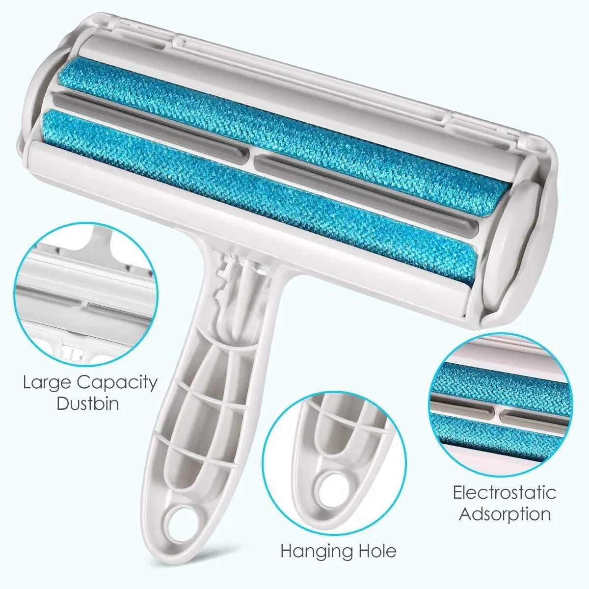 Reusable Pet Hair Remover Roller – Self-Cleaning Base
