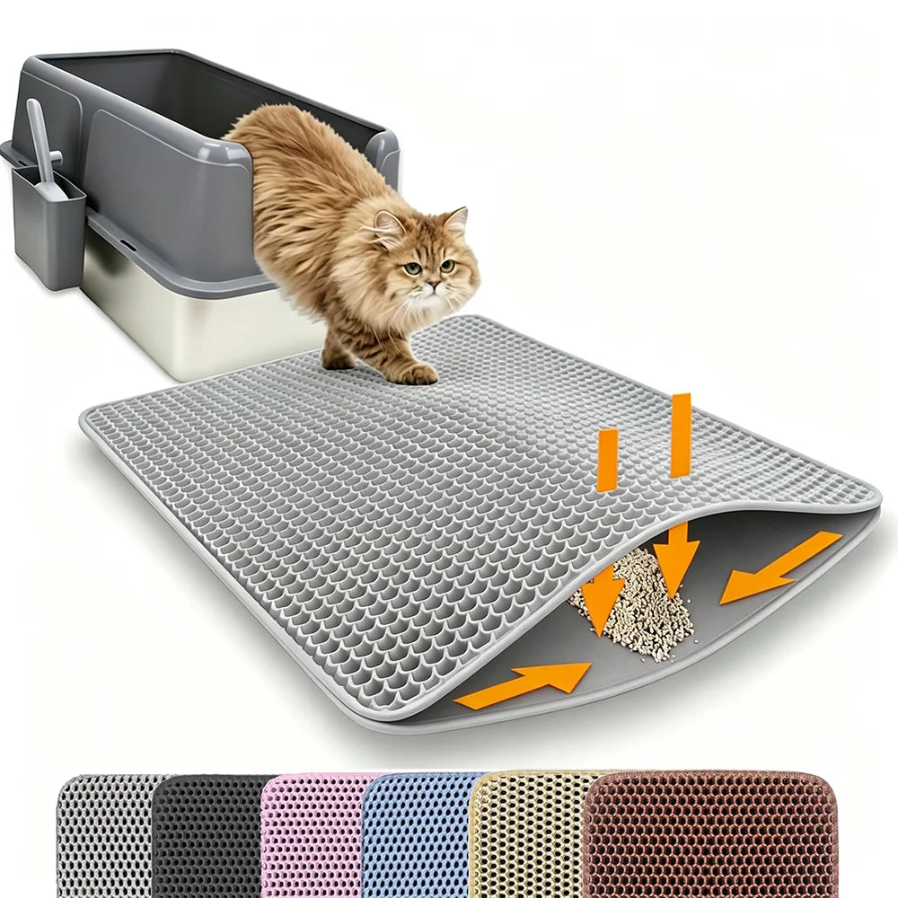 Double-Layer Cat Litter Mat – Waterproof Trapping Pad
