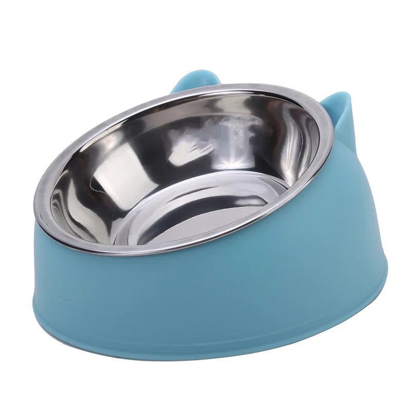 Inclined Stainless Steel Cat Bowl – Raised Feeding Dish – product view 3