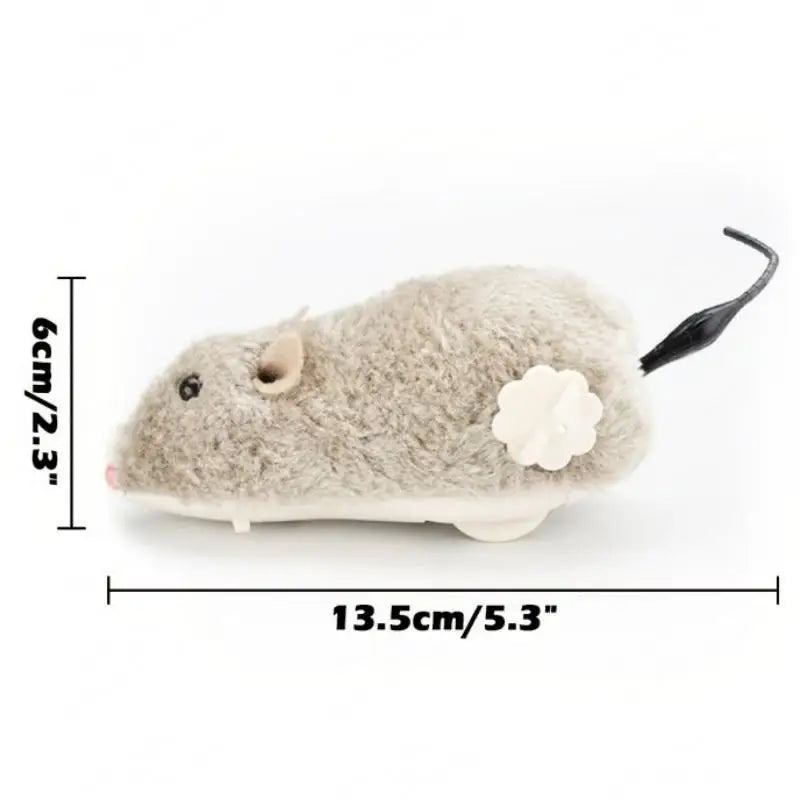Wind-Up Plush Mouse Cat Toy – Lifelike Running Rat – product image 6