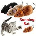 Wind-Up Plush Mouse Cat Toy – Lifelike Running Rat