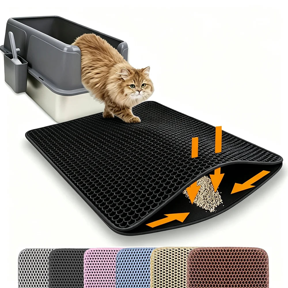 Double-Layer Cat Litter Mat – Waterproof Trapping Pad
