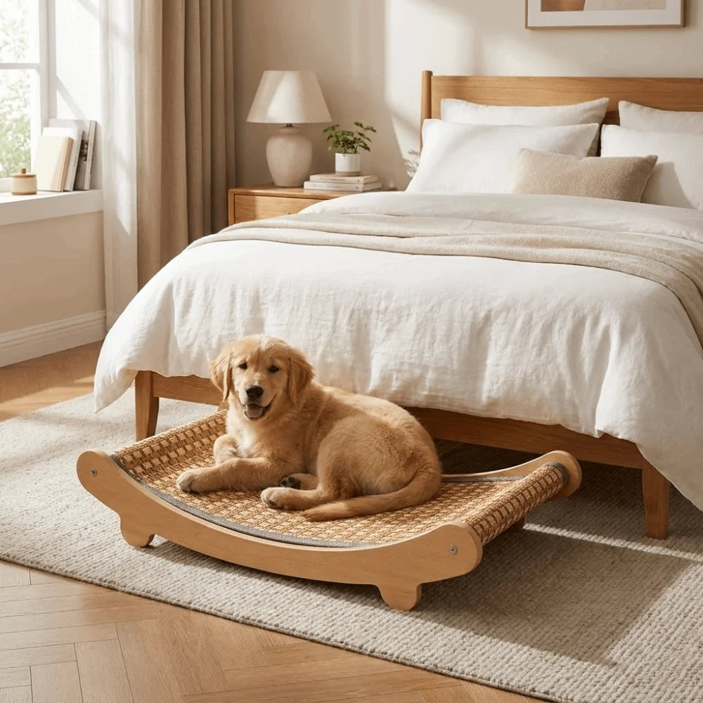 Arc Shaped Cat Rocking Chair Removable Wear-Resistant Cat Sleeping Bed Cooling Breathable Cat Scratching Pads Playing