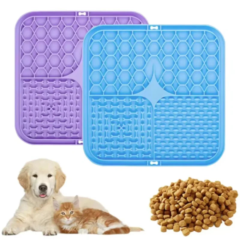 Silicone Dog Lick Mat – Suction Slow-Feeding Pad