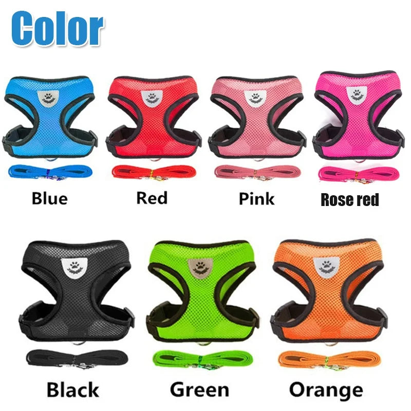 Breathable Mesh Pet Harness & Leash Set – Reflective – product view 2