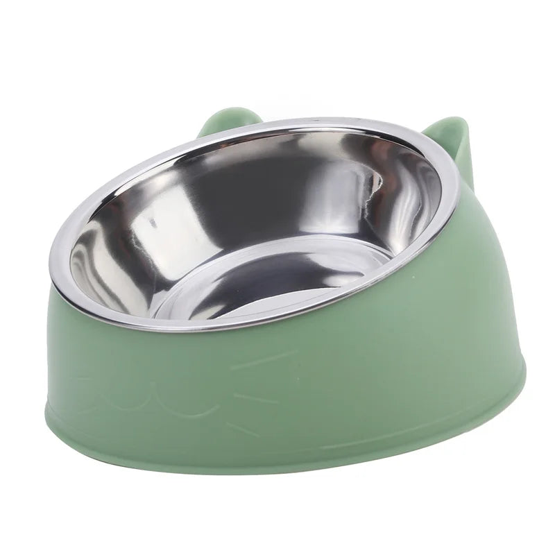 Inclined Stainless Steel Cat Bowl – Raised Feeding Dish – product view 9