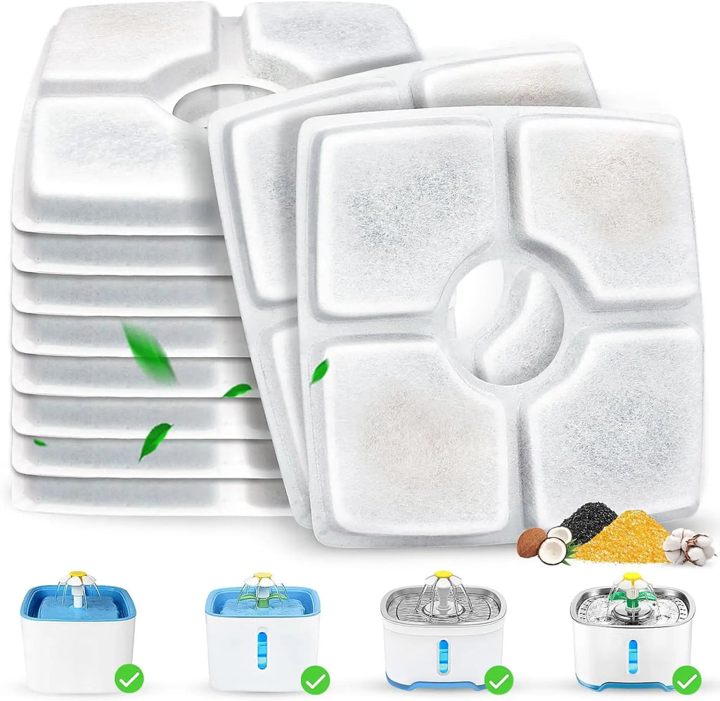 Pet Fountain Replacement Filters – 4/8 Pack