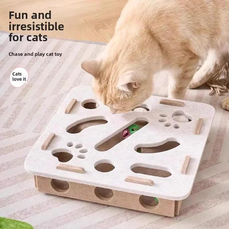 Felt Cat Puzzle Box – Indoor Ball Hunting Toy – product image 2
