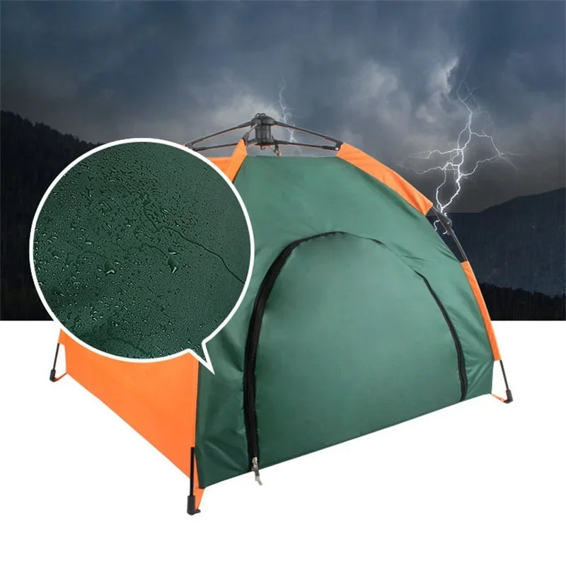 Pet Tent Portable Automatic Folding Teepee Dog Bed House With Cushion Easy Assemble Fit Golden Retriever Husky Outdoor Indoor