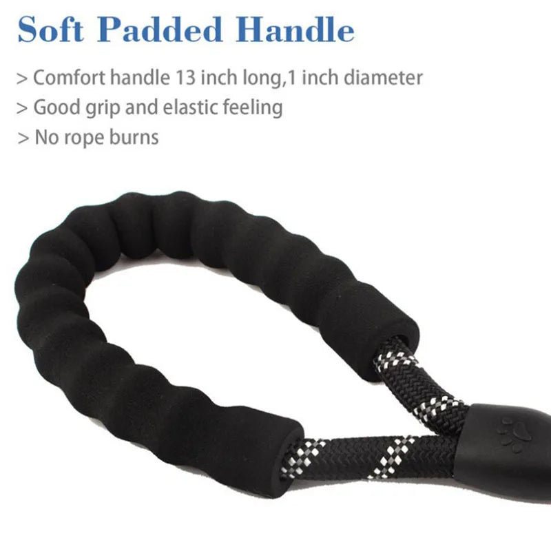 Reflective Rope Dog Leash – Padded Handle – product view 14