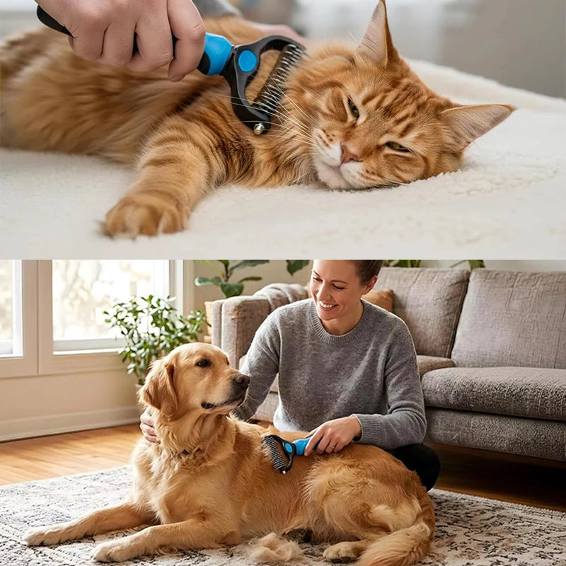Double-Sided Undercoat Rake – Dog & Cat Deshedding – product view 8